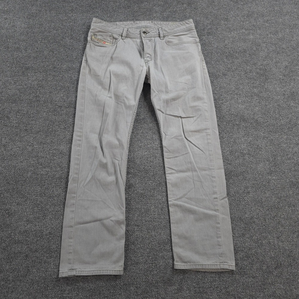 Diesel Jeans Mens 33x30 Gray Waykee Regular Straight Denim Button Fly Casual